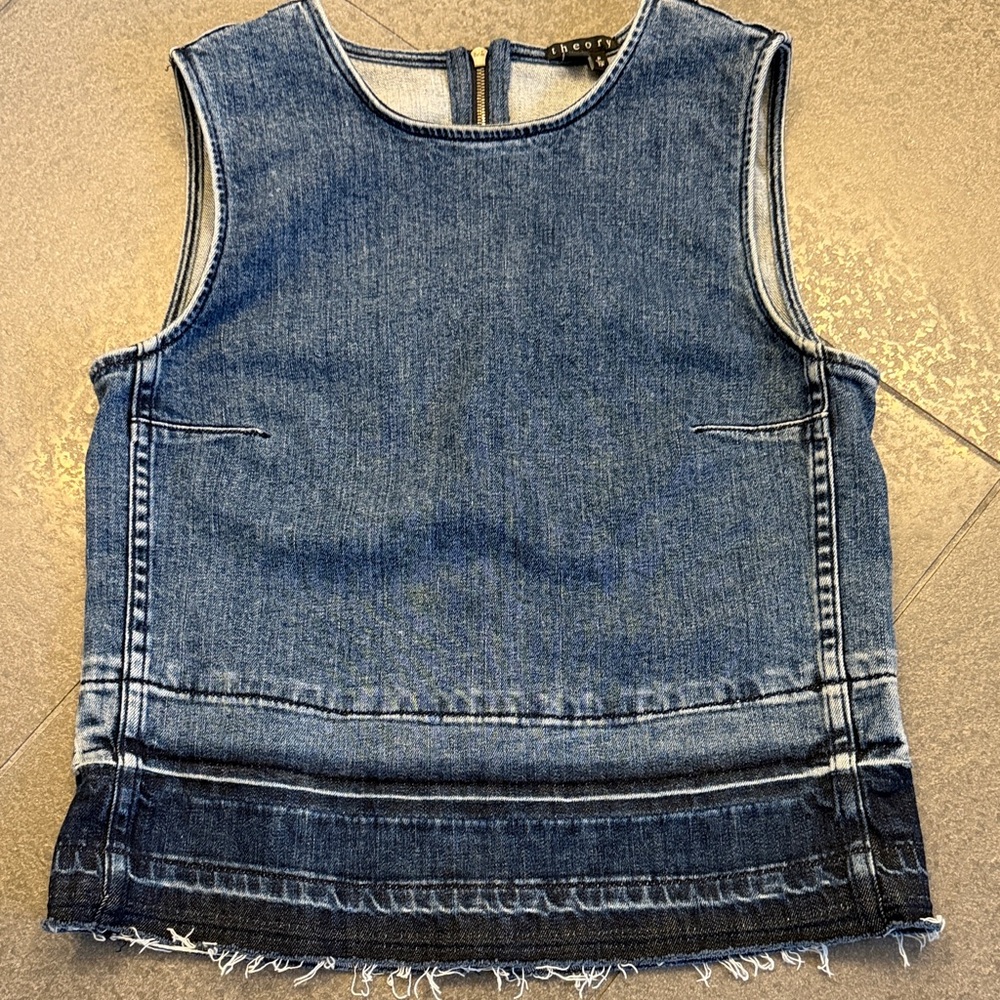 Theory Dark Indigo Denim Tank Top - Picture 7 of 9